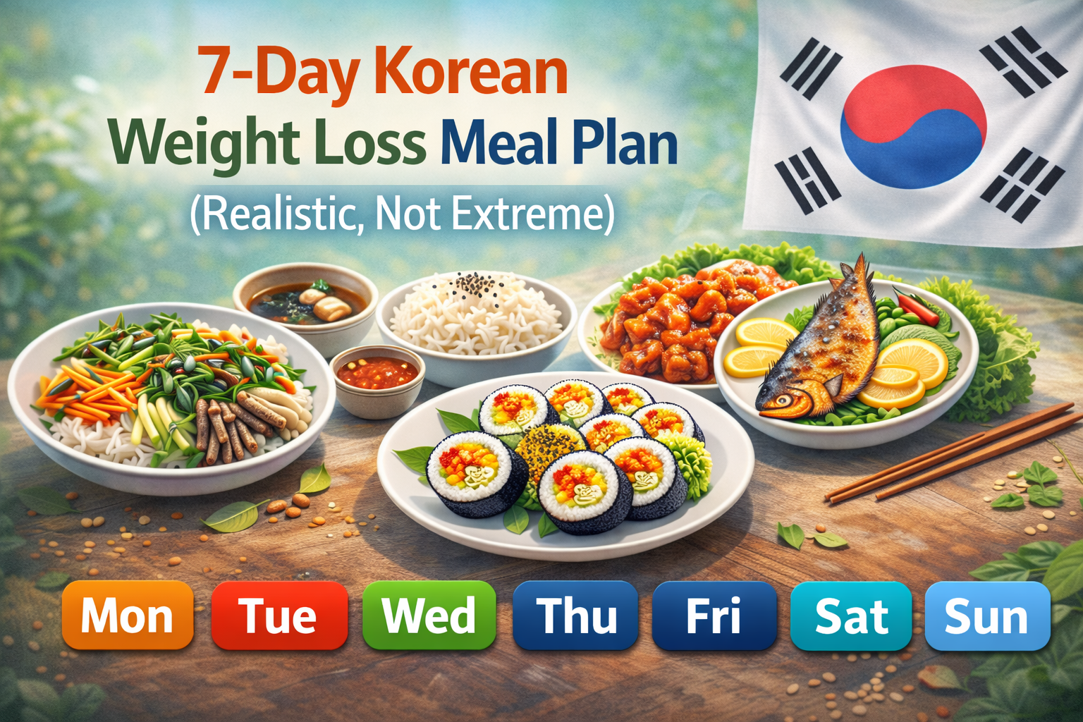 7-Day Korean Weight Loss Meal Plan (Realistic, Not Extreme)